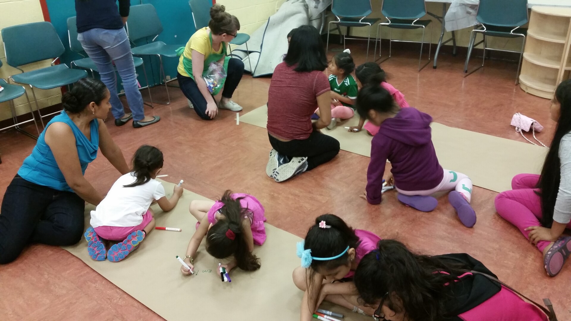 Rosemary Kiladitis from Corona here. These photos are taken on June 4, 2016, during a Project Art program in the Corona Library. We worked with Project Art for several y ears here at Corona, and it was a tremendously popular program with our kids. A visiting artist came in every Friday to teach the kids art. At the end of Project Art's 